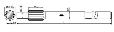 Adaptador antifatiga de acero superior de la caña del taladro de Cop1238 T38 T45 T51 para el taladro de roca