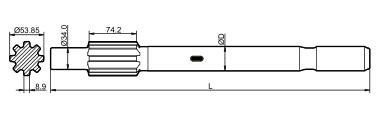 Adaptador antifatiga de acero superior de la caña del taladro de Cop1238 T38 T45 T51 para el taladro de roca