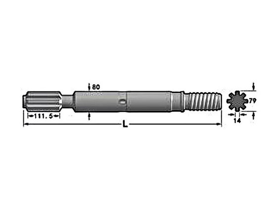 Adaptador de la caña del taladro de las herramientas de perforación de roca de 1500HL 635m m 635m m