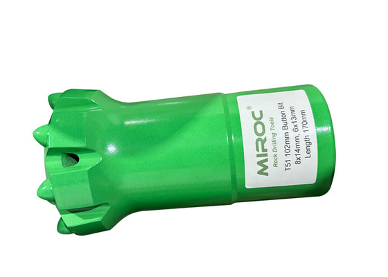 T51-102mm Carburo de tungsteno y alta resistencia de aleación de acero botón de perforación ideal para condiciones de roca de dureza media