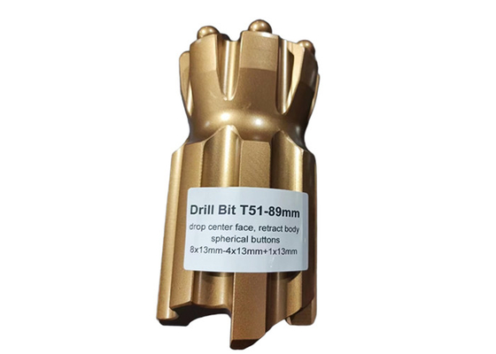 T51-89mm Perforación de carburo de tungsteno retracado para un rendimiento de perforación duradero