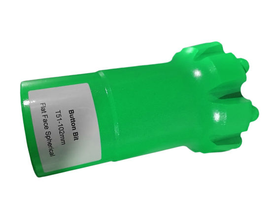 Cabeza de perforación de roca dura T51-102mm cara plana hilo esférico botón de perforación de roca para minería