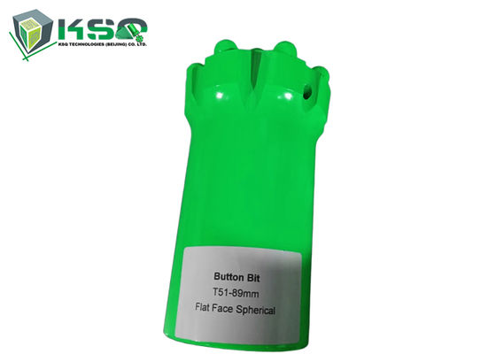 Broca de botón roscada T51-89mm con diseño de carburo semi-balístico para perforación en banco