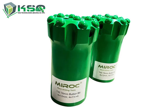 Perforación en roca Botón de perforación de carburo de tungsteno roscado T38 Diámetro 64 mm