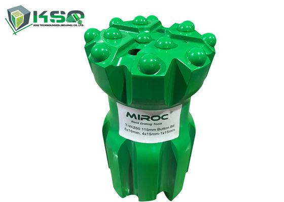 Botón de retroceso verde / azul para piezas de minería de roca de mediano duro a duro T-WIZ60-115