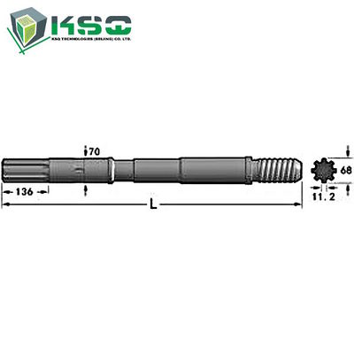 Adaptador COP2160EX, POLI 4050EX, COP4050MUX de la caña del taladro de Copco del atlas
