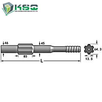 Adaptador YH 65, YH 80, YH 65 RP, YH 70 RP, YH 75 RP, YH 80 RP de la caña del taladro del Ingersoll-Rand